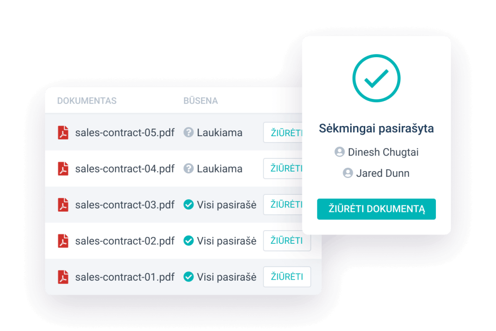 Pasirašydami dokumentus taupykite laiką