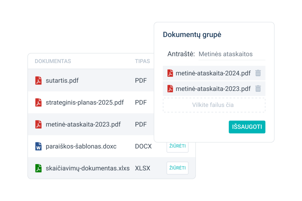 Tinkamai tvarkykite dokumentus
